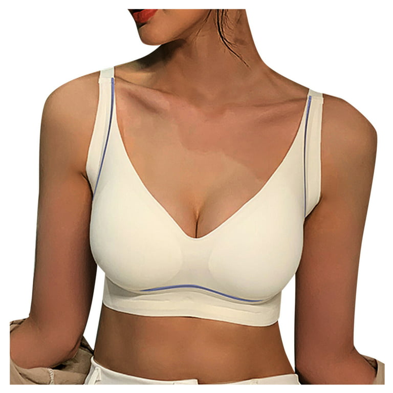LEEy-World Bras for Women Women's Easy Does It Underarm Smoothing with  Seamless Stretch Wireless Lightly Lined Comfort Bra A,34/75A