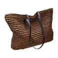 thumbnail image 2 of Straw Woven Tote Bag for Women Large Capacity Shoulder Bag Summer Beach Vacation Travel Handbag, 2 of 7