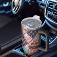 thumbnail image 6 of 40oz Pioneer Flower Floral Print Pattern Insulated Tumbler with Handle, BPA-Free Leak Proof Lid and Straws, Double Wall Vacuum, Hot 12h/Cold 34h, 6 of 6