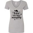 thumbnail image 3 of Inktastic Christmas Nice Until Proven Naughty Women's V-Neck T-Shirt, 3 of 5