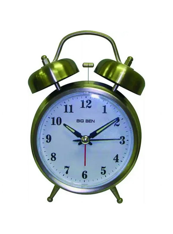 Westclox 70010A Big Ben 4-1/2 Inch Twin Bell Quartz Alarm Clock Pewter, Each