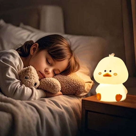 KSPEED Cute Duck Night Light, Kawaii Duck Lamp, Desk Decor, Cute Stuff, Squishy Duck Light, 8 Colors Table Lamp with Remote Control, USB Rechargeable, Ideal Funny Gifts