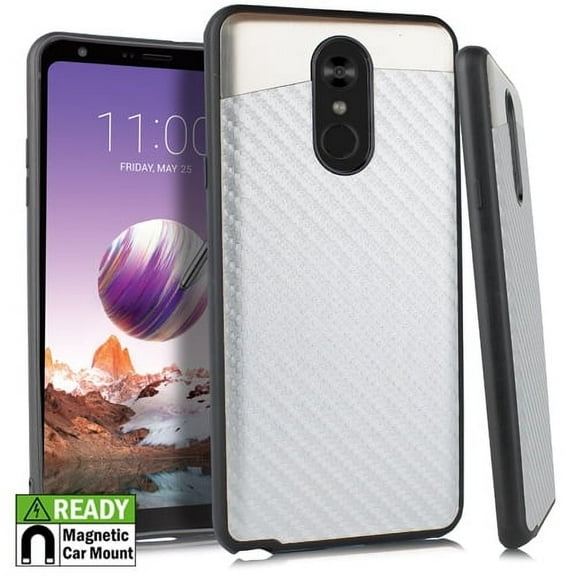 GSA Carbon Blade Slim Candy Case For LG Stylo 4, Stylo 4 Plus - Silver