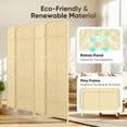 thumbnail image 5 of Jostyle Room 6ft Tall Divider with Hand-Woven Design, 4-Panel Folding Privacy Screen Freestanding White, 5 of 9