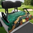 thumbnail image 4 of Uourmeti Golf Cart Seat Cover Pockets Warp Knitted Terry Cloth, Compatible with Sports Club Car Golf Cart, for 2-Seat Golf Carts EZGO, Agate Daisies, 4 of 8