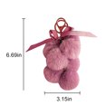 thumbnail image 2 of Faux Fur Ball Keychain Bowknot Grape Design Pom Pom Ball Charm Purse Pendant, 2 of 10