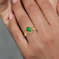 thumbnail image 4 of Gem Stone King 0.94 Ct Oval Green Nano Emerald 18K Yellow Gold Plated Silver Ring (Size 5), 4 of 4