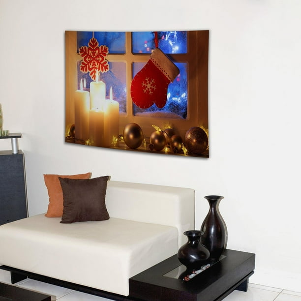 Ganfancp Navidad Tapiz Dormitorio Pared Decoración Tapiz Arte Manta Fotografía Manta Ofertas Del Día 1X Tapiz + 1X Kit de Instalación