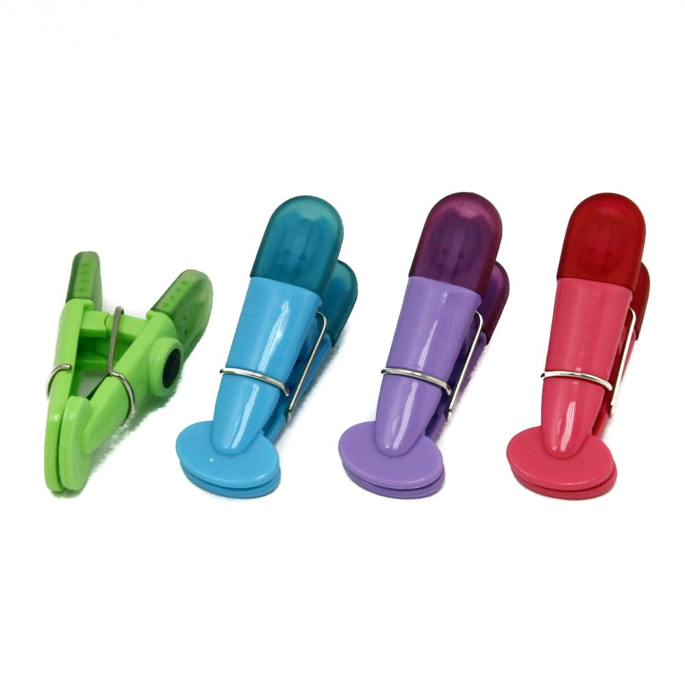 Chef Craft Select Plastic Magnetic Memo Clip Set, 7 inch 4 piece set, Assorted