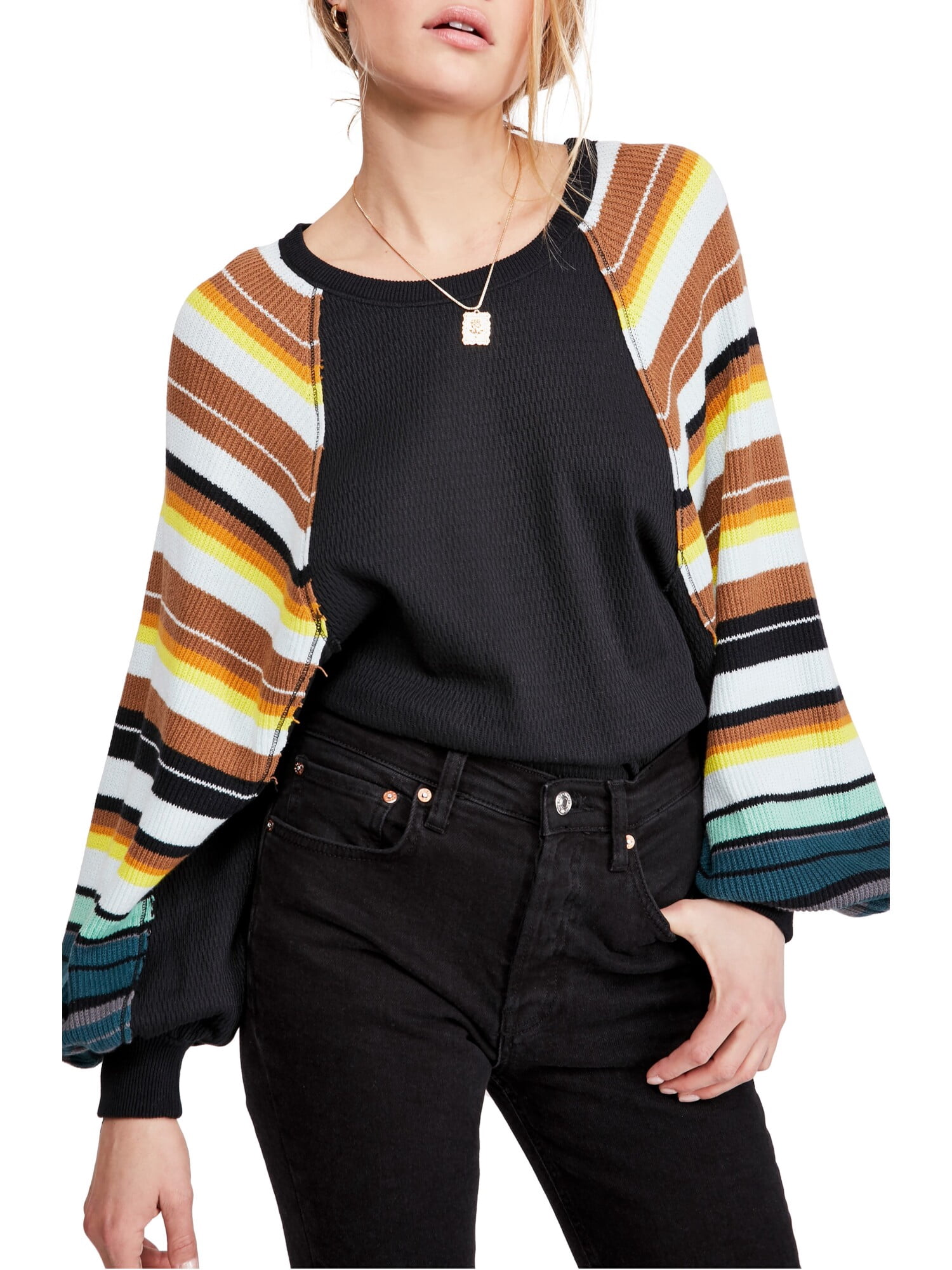 WE THE FREE Womens Black Color Block 