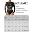 thumbnail image 6 of Womens Sheer Bodysuits Long Sleeve Turtle Neck Bodysuit Snap Crotch Mesh Leotard Top See Through Floral Print Skinny Jumpsuit Romper Tops for Party Rave Going Out Club, 6 of 6