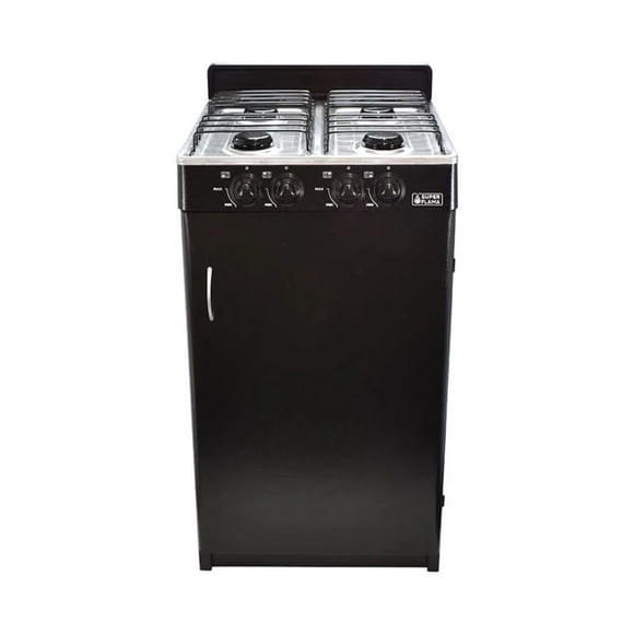 Parrilla Super Flama 4 quemadores con gabinete CUBIERTA de ACERO COLOR NEGRO GABYCA/N