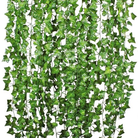 12Pcs Silk Artificial Ivy Vine Hanging Leaves Plant Greenery Decor Party Home Garden Wedding Wall Decor Potato Leaf Vines Wedding Garden Decor