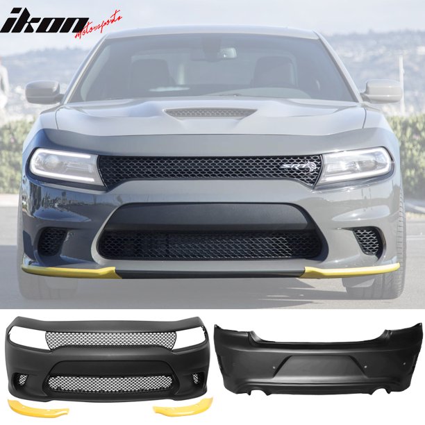 Compatible with 1518 Dodge Charger Hellcat Full Bumper Conversion Front+Rear PP
