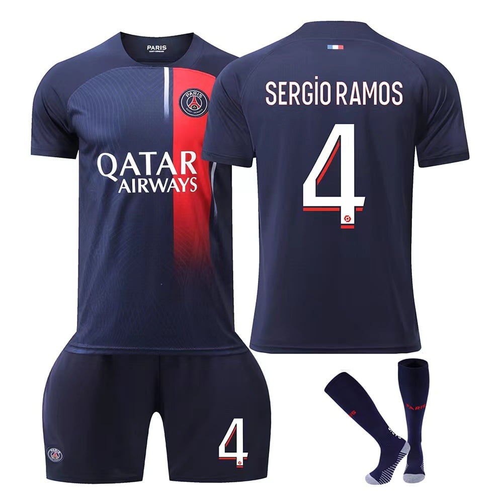 2023-2024 Paris Saint-Germain Home Football Kit Set with Socks