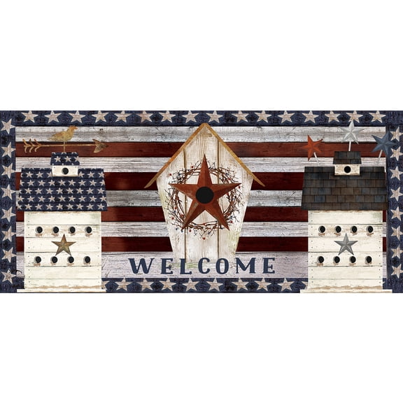 Briarwood Lane Everyday Rustic American Birdhouse Mini Mat 22x10 Indoor Outdoor Doormat