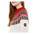thumbnail image 3 of TOMMY HILFIGER Womens Red Printed Long Sleeve Turtle Neck Sweater Size: L, 3 of 4