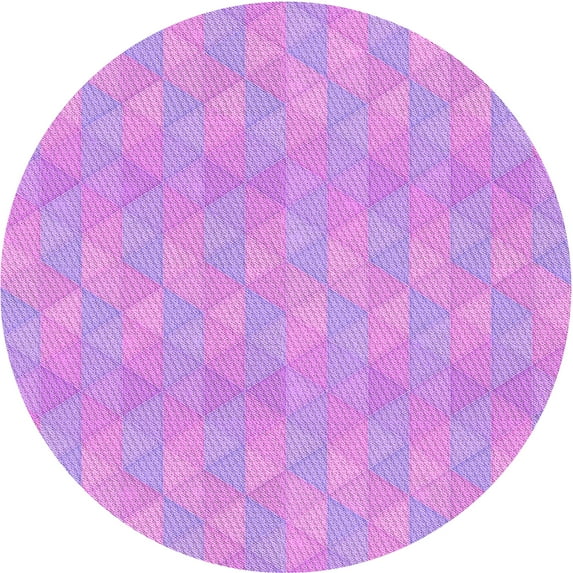 Ahgly Company Machine Washable Indoor Round Transitional Violet Purple Area Rugs, 6' Round
