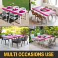 thumbnail image 5 of Valentine's Day Table Cloths for 4 Foot Rectangle Tables, Pink Love Heart Trees Spring Romance Patio Waterproof Elastic Fitted Tablecloths, Washable Rectangular Table Cover for Camping, 5 of 8