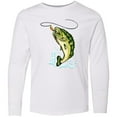 thumbnail image 3 of Inktastic Leaping Bass Fish Long Sleeve Youth T-Shirt, 3 of 5
