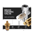 thumbnail image 5 of Bidet T Adapter, Brass T Adapter with Shut-Off Valve 3-Way Tee Connector 7/8In x 7/8In x G1/2 for Toilet Bidet Sprayer, 5 of 8