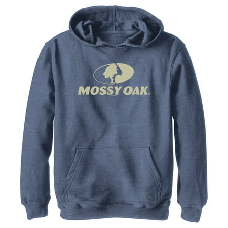 Boy s Mossy Oak Classic Logo Pull Over Hoodie Navy Blue Heather Medium