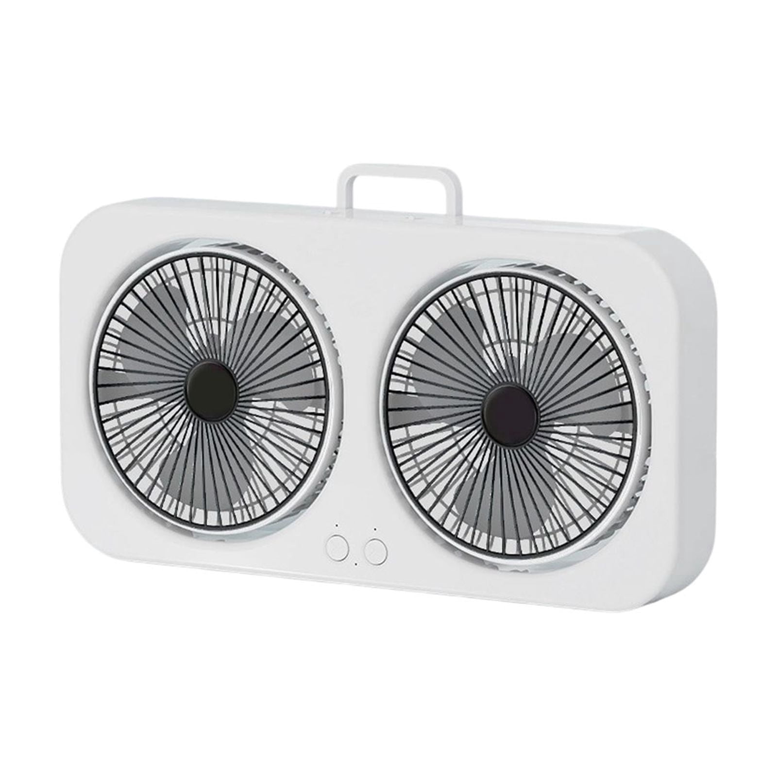 Kieccall Dual Head Wall Mounted Fan, Adjustable Air Circulation Device for Kitchen Bedroom Indoor Ventilation Cooling