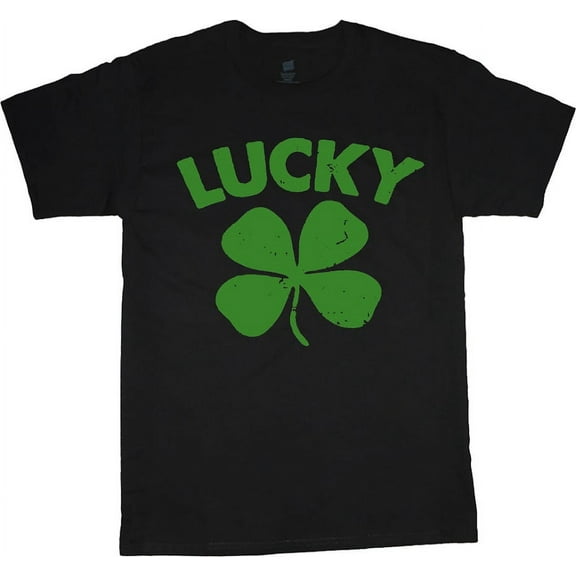 Graphic Tees Mens Funny T-shirts Lucky Shamrock Clover