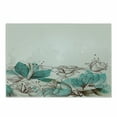 thumbnail image 1 of Turquoise Cutting Board, Retro Floral Background Hibiscus Silhouettes Dramatic Romantic Nature Art, Decorative Tempered Glass Cutting and Serving Board, Small Size, Beige Teal, by Ambesonne, 1 of 1