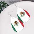 thumbnail image 5 of Faux Leather Earrings Earring Mexican Flag Teardrop Dangle Earrings For Women Jewelry, 5 of 6