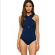 thumbnail image 3 of Traje de baño de una pieza sexy de color sólido con pecho cruzado que cubre el vientre y adelgaza el tamaño grande para mujer traje de baño bikini de talla grande, 3 of 5