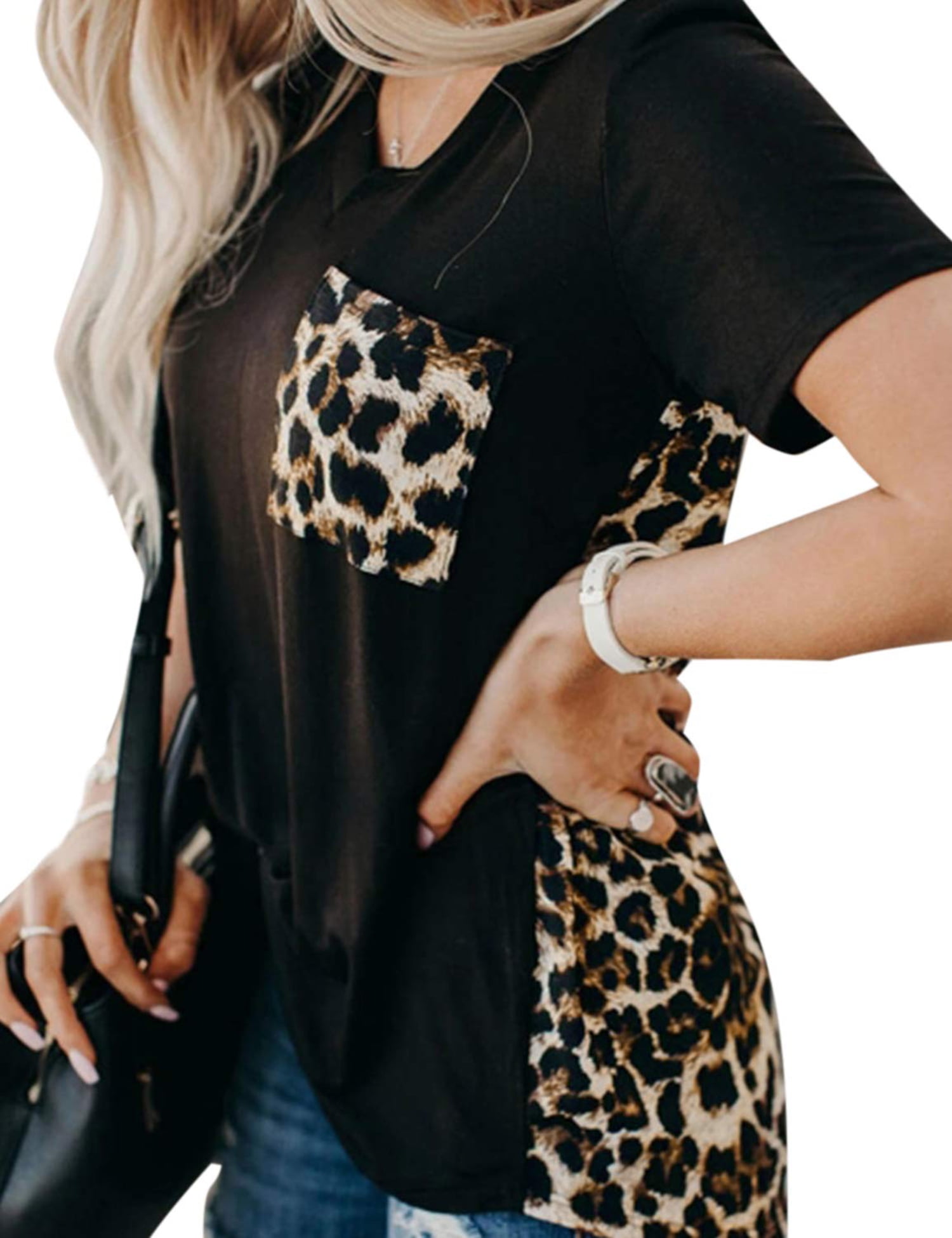 Sqvishtoy Leopard Print T Shirts Women 