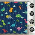 thumbnail image 4 of FRAMICS 16 Pc Kids Cartoon Dinosaur Shower Curtain and Rug Sets, Blue Cute Bathroom Sets, Waterproof Fabric Shower Curtain with 12 Hooks and Toilet Rugs, 4 of 10