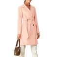 thumbnail image 6 of MODA NOVA Juniors Notch Lapel Double Breasted Belted Mid Length Trenchcoat, 6 of 7