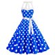 thumbnail image 2 of Puntoco Vestidos Mujer Verano Moda Mujer Corte Contraste Cuello Alto Lunares Vestido Grande, 2 of 5