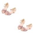 thumbnail image 2 of Zapatos con purpurina Minnieouse cuñas de ballet peep toe fiesta de boda sandalias navideñas con cordones Rosa 27/18cm 2Conjunto, 2 of 6