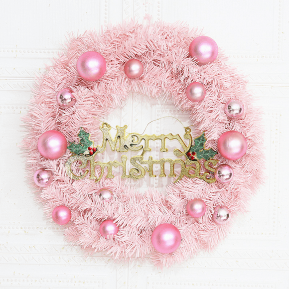 (Gift Of K) Pink Christmas wreath, Christmas decoration, 30 cm A277