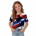 thumbnail image 6 of FAVIPT Teen Girl 4th of July Tops Summer 250 Years American Flag Shirt One Shoulder Patriotic Shirts Independence Day Tshirts Multicolor,9 Years, 6 of 9