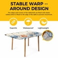 thumbnail image 4 of Blue Coastal Table Cloths for 4 Foot Rectangle Tables, Summer Beach Starfish Weeping Eucalyptus Retro Patio Waterproof Elastic Fitted Tablecloths, Washable Rectangular Table Cover for Camping, 4 of 8