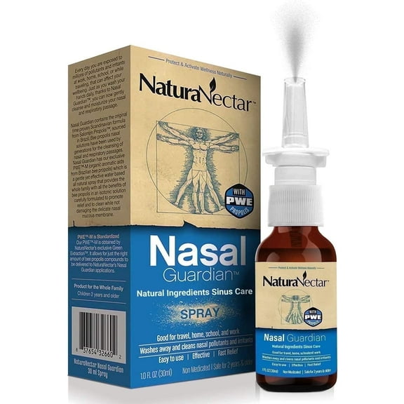 NaturaNectar Nasal Guardian Bee Propolis Extract Saline Spray for Cleansing and Relief, 30 ml