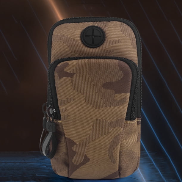 Paquete antirrobo Bolsas para brazalete Bolsas elásticas para el brazo del teléfono para deportes al aire libre (marrón)