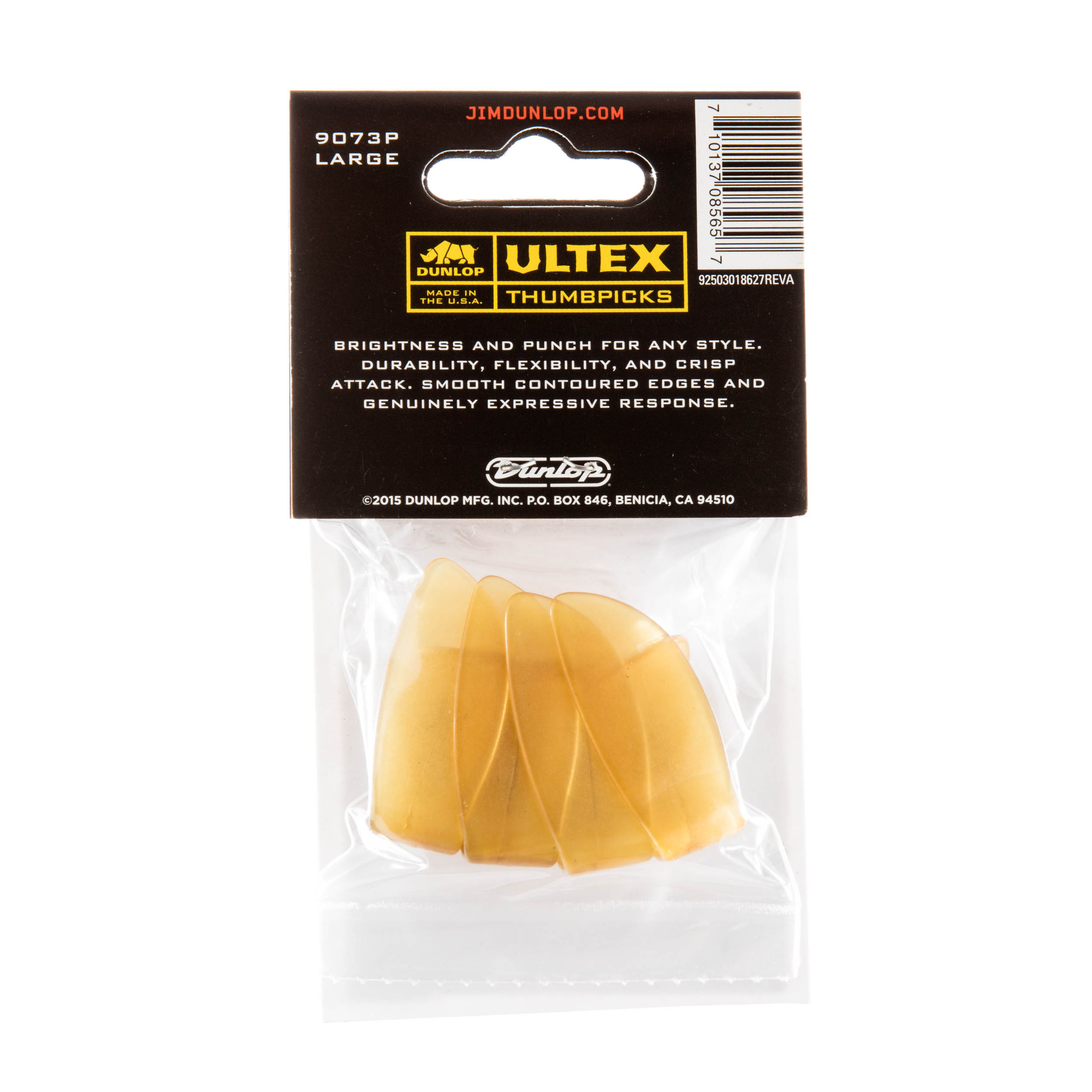 Dunlop Thumb Picks  8 Pack  Ultex Gold  Large  Guitar and Banjo