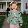 thumbnail image 3 of Yuyamidu Floral Horse Sweatshirt for Girls 4T 5T Green Ruffle Shoulder Long Sleeve Top Y2K Graphic Crewneck Sweatshirt Pullovers Soft Lightweight Everyday Clothes for Fall Winter, 3 of 8