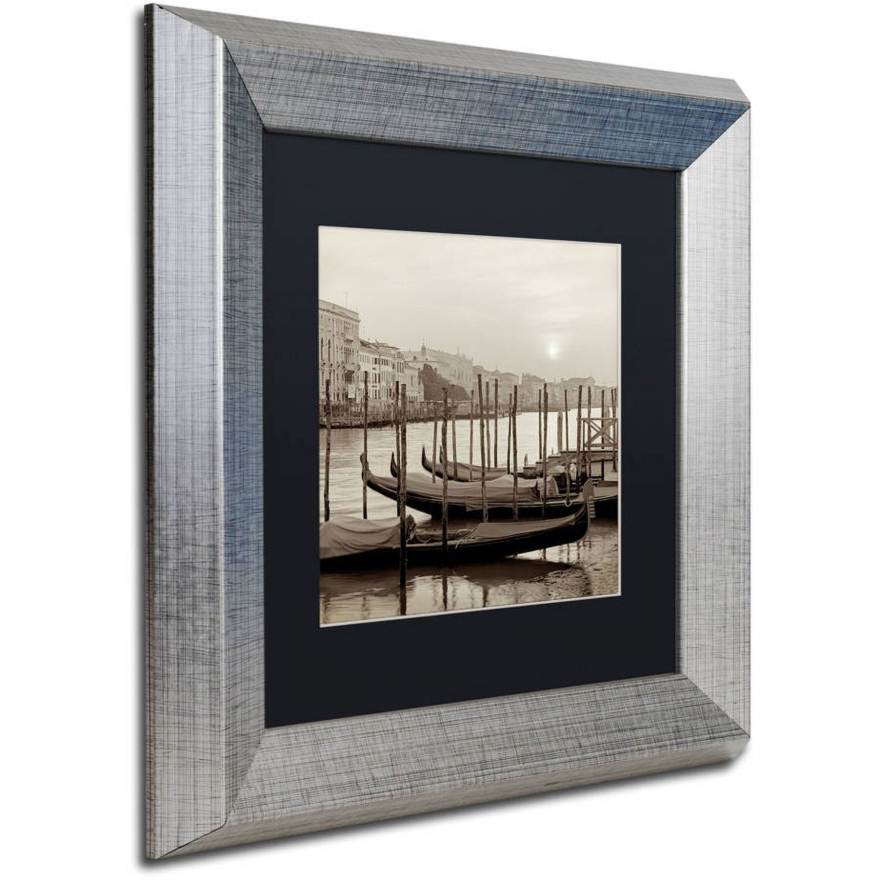 Trademark Fine Art "Venezia 11" Canvas Art by Alan Blaustein, Black Matte, Silver Frame