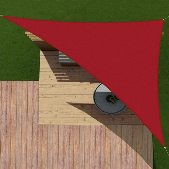 Patio Paradise 20' x 24' x 31.2' Ft 260 GSM Waterproof Sun Shade Sail-Red Triangle UV Block Durable Awning Canopy Outdoor Garden Backyard