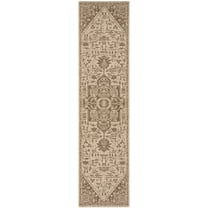 SAFAVIEH Beach House Diggory Medallion Indoor/Outdoor Runner Rug, Beige/Cream, 2'2" x 10'