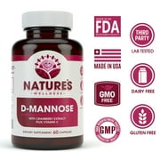D Mannose with Cranberry Extract and Vitamin C | Urinary Tract Health - UTI Protection - Flush Impurities - Immune System | Non GMO | 60 Veg Capsules