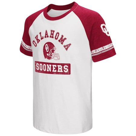 - Oklahoma Sooners Colosseum Youth Raglan All Pro Short Sleeve Red White T-Shirt