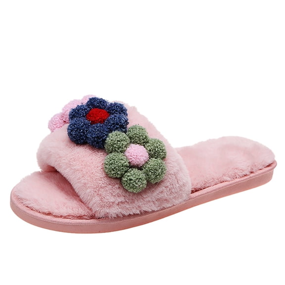 Vedolay House Slippers for Women Soft Fuzzy House Slippers Plush Slippers for Womens Pink,38-39