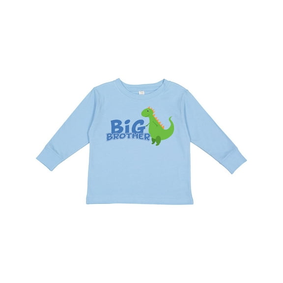 Inktastic Big Brother Green Dinosaur Boys Long Sleeve Toddler T-Shirt